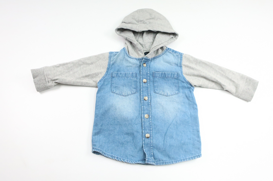 Skjorta med luva från Cubus - Storlek 74 - Denim