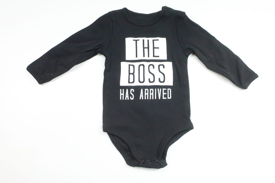 Body med text från Petite Mini - Storlek 68 - Svart