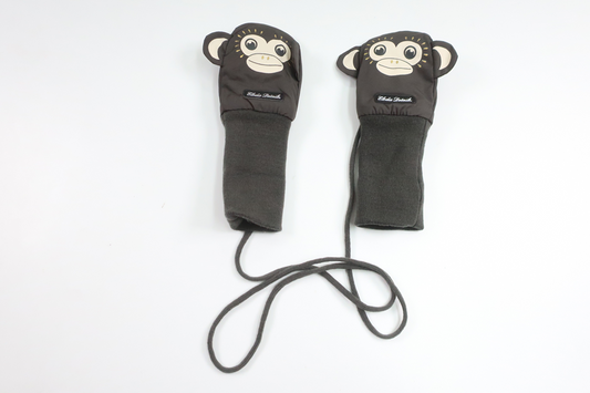 Fleecefodrade vantar med apor från Elodie Details - Storlek 74/80 - Grå