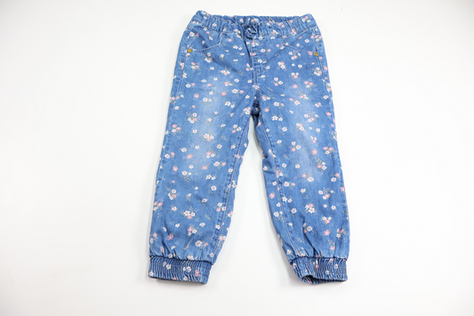 Fodrade byxor från Kappahl - Storlek 92 - Denim