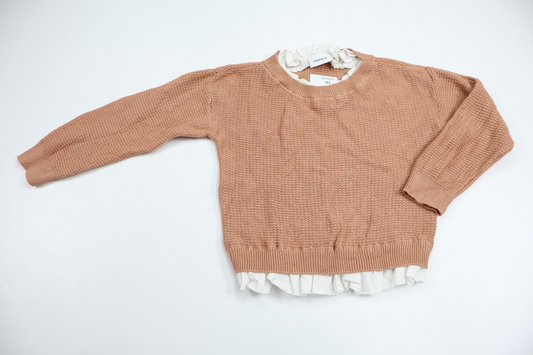 Stickad tröja med krage från Name It - Storlek 92 - Beige