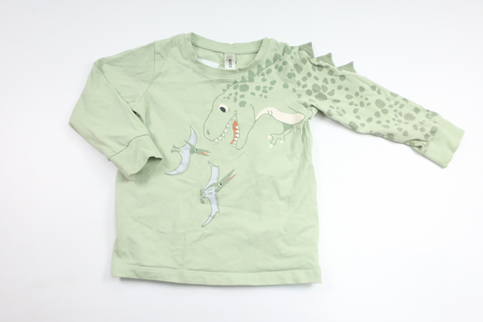 Pyjamas tröja med dinosaurie från Lindex - Storlek 92 - Grön