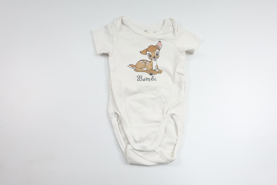 Body med Bambi från H&M - Storlek 68 - Vit
