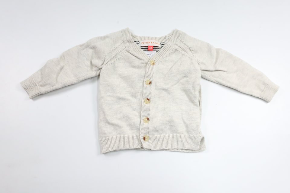 Stickad kofta från Petter & Kajsa - Storlek 68 - Grå