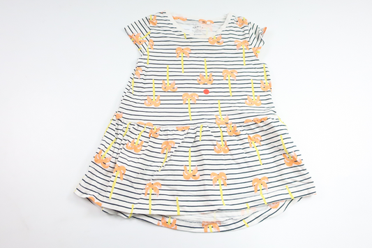 Randig klänning från Name It - Storlek 92 - Vit