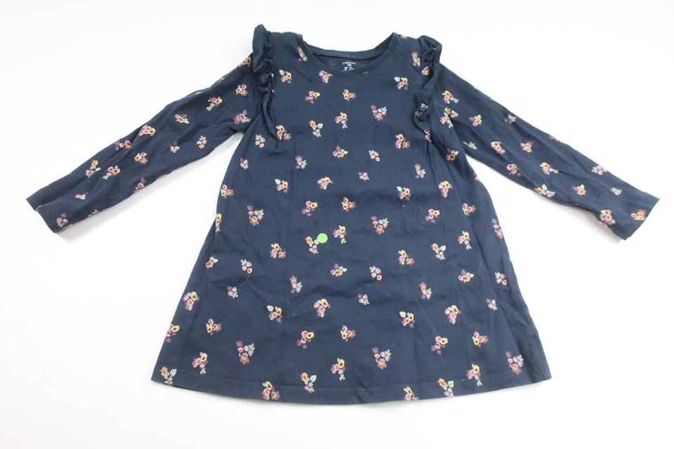 Blommig klänning från Lindex - Storlek 110 - Marinblå