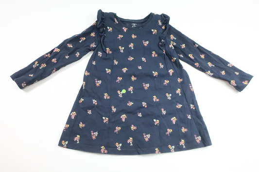 Blommig klänning från Lindex - Storlek 110 - Marinblå