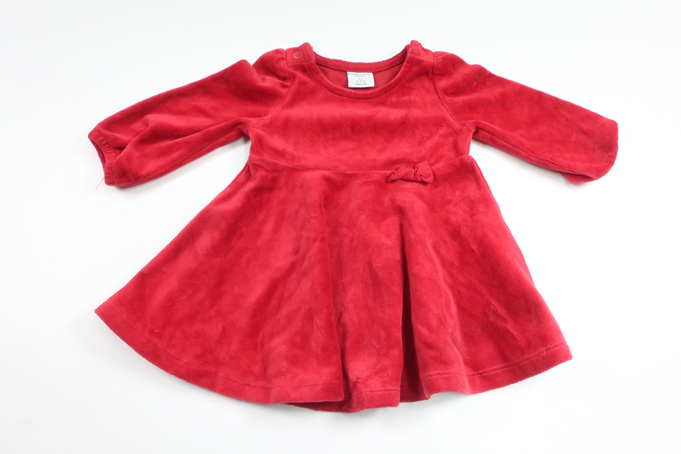 Fleece dress with bow from Polarn o. Pyret - Size 62 - Red