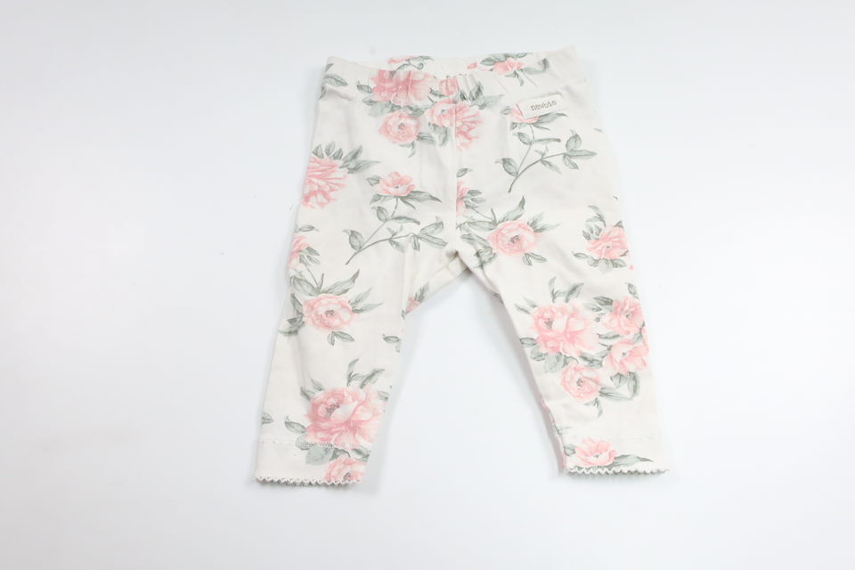 Floral pants with ruffles from Newbie - Size 62 - White