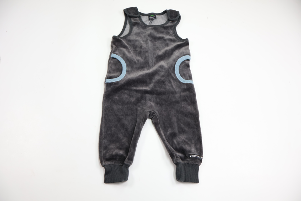 Jumpsuit i velour från Villervalla - Storlek 74 - Grå
