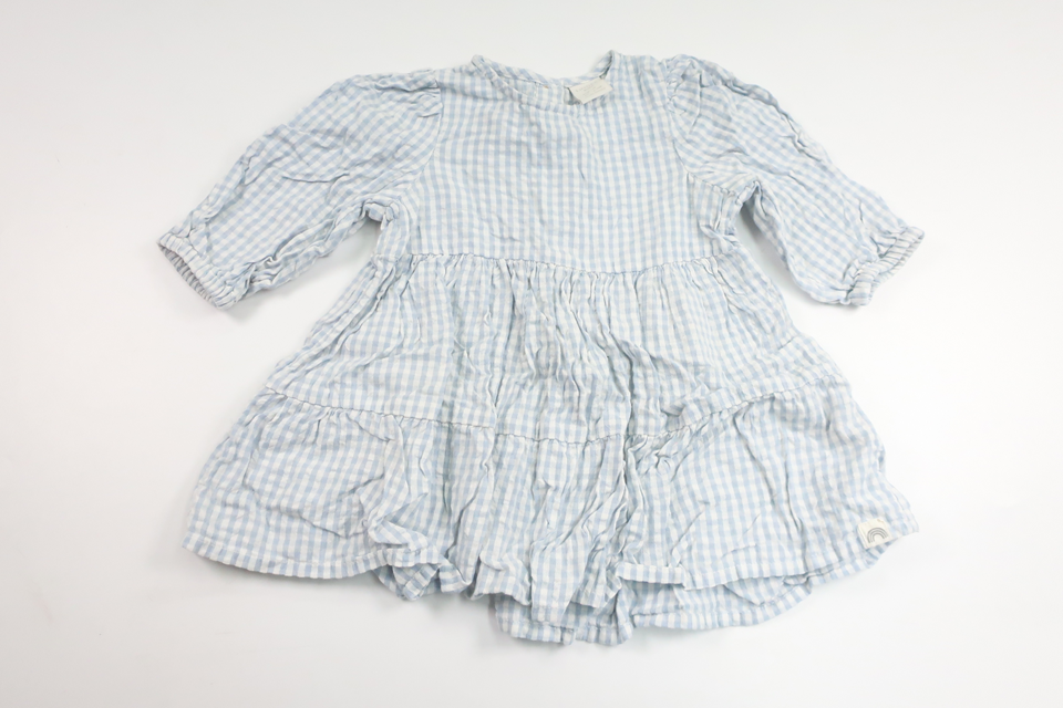 Rutig klänning från Lindex - Storlek 74 - Blå