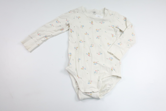 Blommig body från Lindex - Storlek 86 - Vit