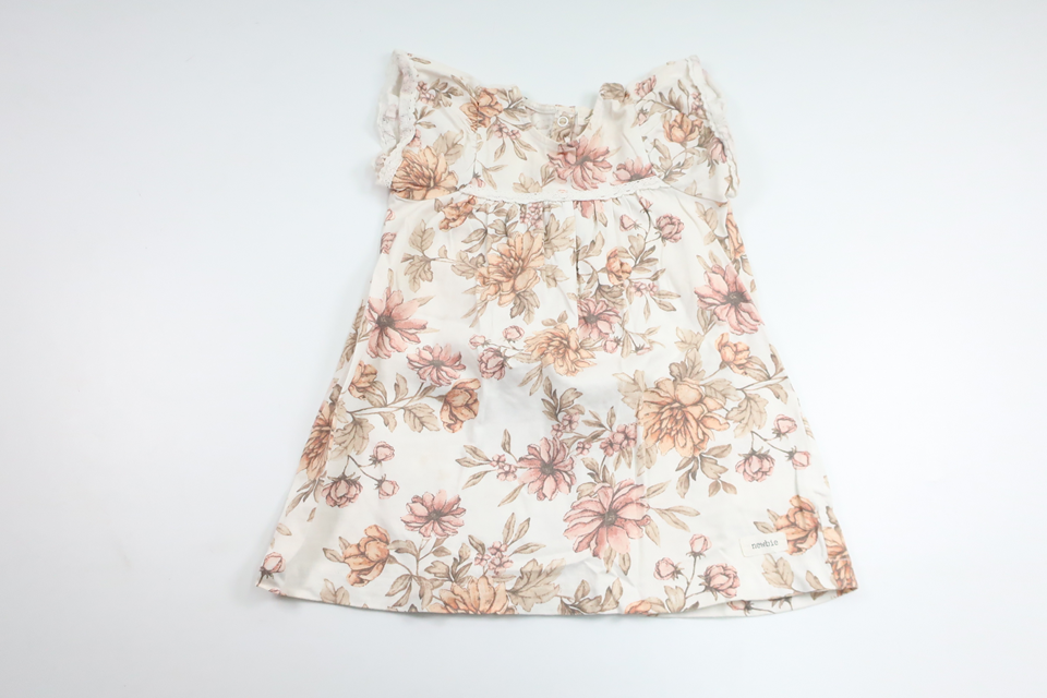 Blommig klänning från Newbie - Storlek 86 - Beige