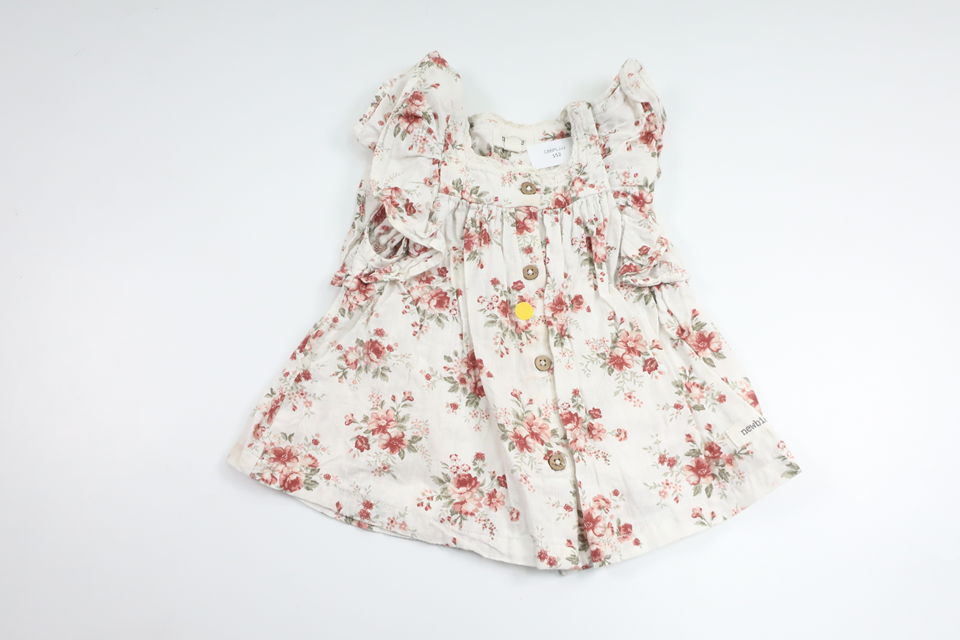 Blommig tunika från Newbie - Storlek 80 - Vit