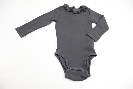 Ribbad body från H&M - Storlek 80 - Grå