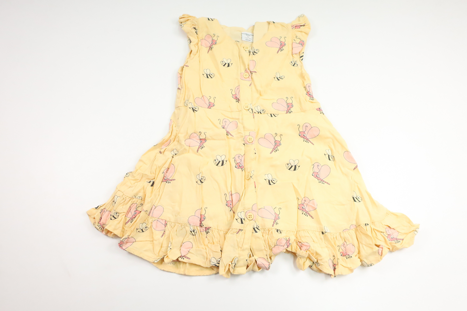 Klänning med insekter från Polarn o. Pyret - Storlek 92 - Gul