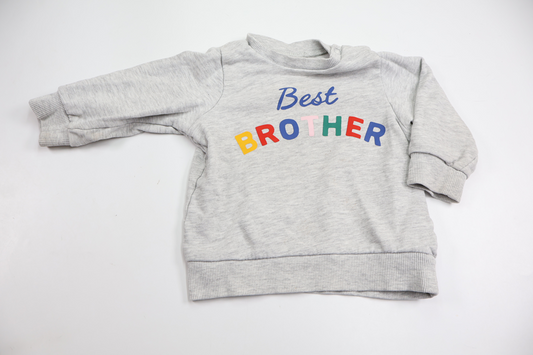Sweatshirt "Best Brother" från H&M - Storlek 74 - Grå