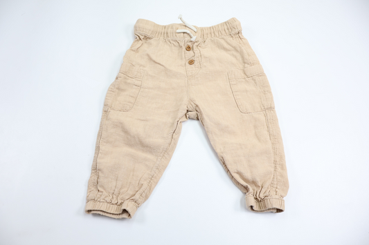 Byxor i linnemix från H&M - Storlek 74/80 - Beige