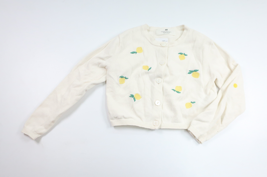 Kofta med citroner från H&M - Storlek 110/116 - Vit