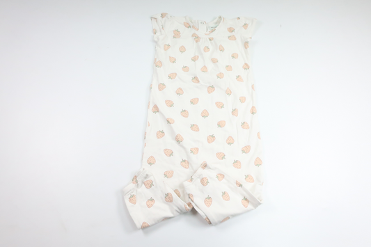 Jumpsuit med jordgubbar från Mini A Ture - Storlek 92 - Vit