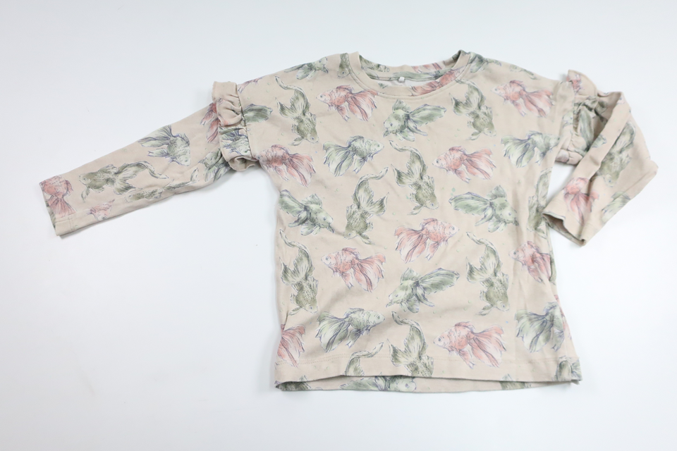 Tröja med fiskar från Name It - Storlek 92 - Beige