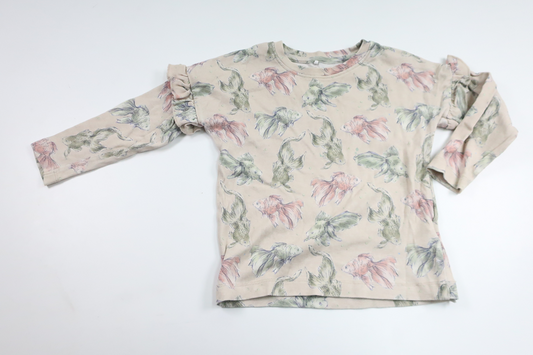 Tröja med fiskar från Name It - Storlek 92 - Beige