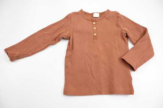 Ribbad tröja från H&M - Storlek 86 - Brun