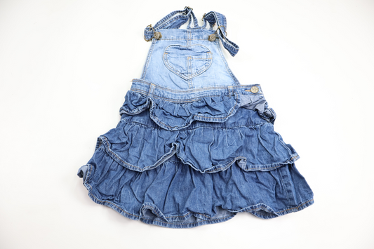 Jeansklänning med volang från Lindex - Storlek 116 - Denim