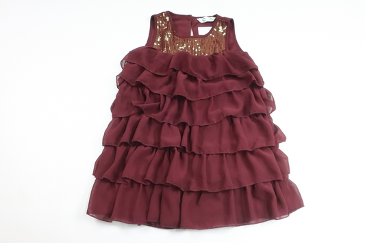 Klänning med volang från Cubus - Storlek 92 - Vinröd