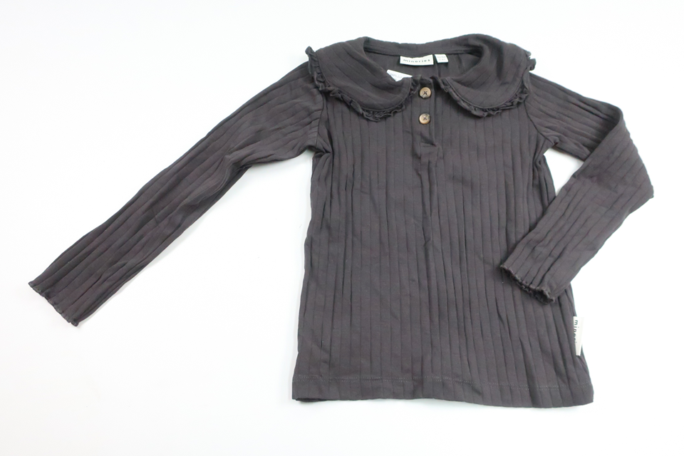 Ribbad tröja med krage från Minories - Storlek 98/104 - Grå