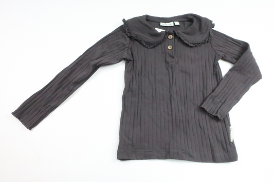 Ribbad tröja med krage från Minories - Storlek 98/104 - Grå