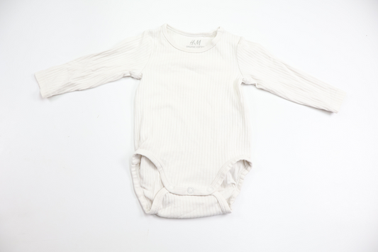 Ribbad body från H&M - Storlek 62 - Vit
