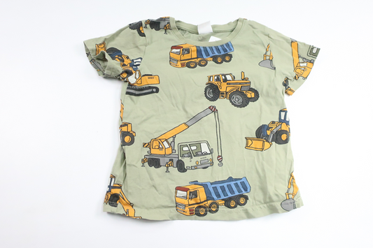 T-shirt med traktorer från Lindex - Storlek 98/104 - Grön