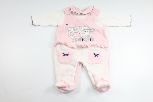 Jumpsuit i fleece från Bidibimbo - Storlek 56 - Rosa