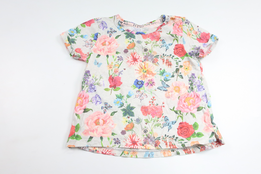 Blommig klänning från H&M - Storlek 92 - Grå