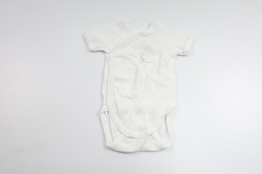 Omlottbody från Petit Bateau - Storlek 50/56 - Vit