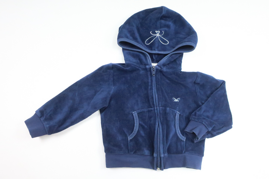 Munkjacka i velour från Livly - Storlek 86/92 - Marinblå