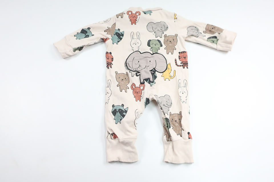 Pyjamas med djur från Tiny One - Storlek 56 - Beige