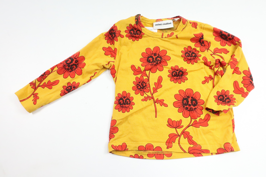 Blommig tröja från Mini Rodini - Storlek 68/74 - Gul