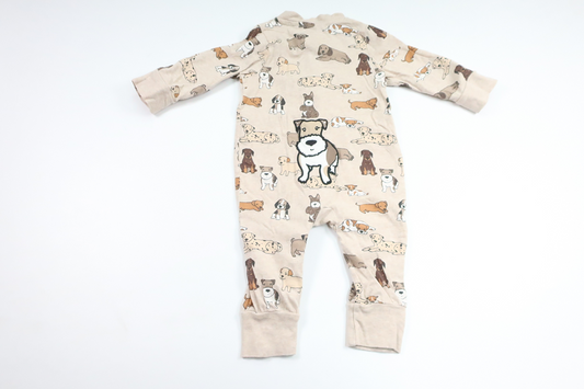 Pyjamas med hundar från Tiny One - Storlek 62 - Beige