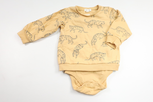 Tröja med inbyggd body från Newbie - Storlek 74 - Gul