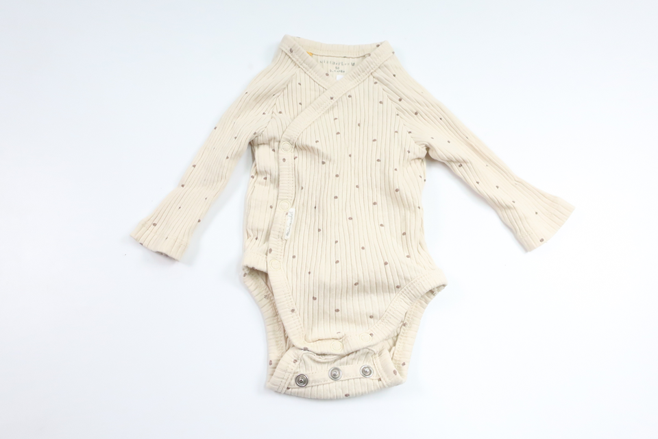 Ribbad omlottbody från Minimarket - Storlek 50 - Benvit