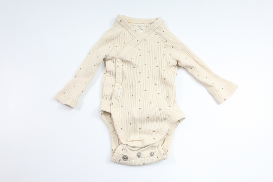 Ribbad omlottbody från Minimarket - Storlek 50 - Benvit