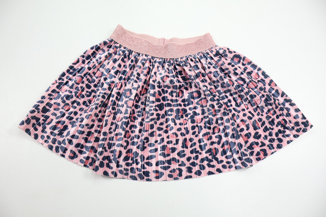 Leopardmönstrad kjol i velour från My Wear Young - Storlek 86/92 - Rosa
