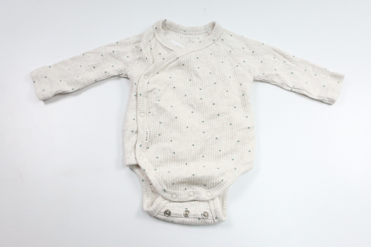 Ribbad omlottbody från Minimarket - Storlek 56 - Grå