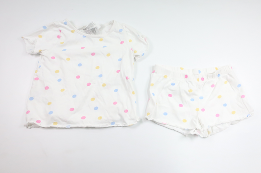 Tvådelad pyjamas från H&M - Storlek 110/116 - Vit