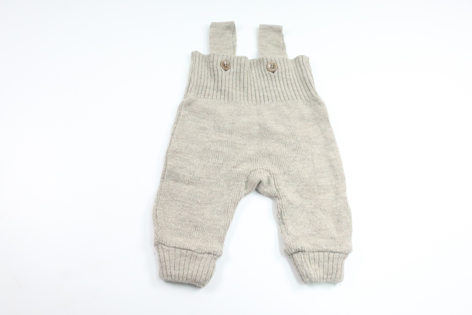 Hängselbyxor i 199% virgin ull från Disana - Storlek 50/56 - Grå