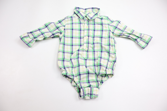 Rutig skjortbody från Baby GAP - Storlek 74/80 - Grön