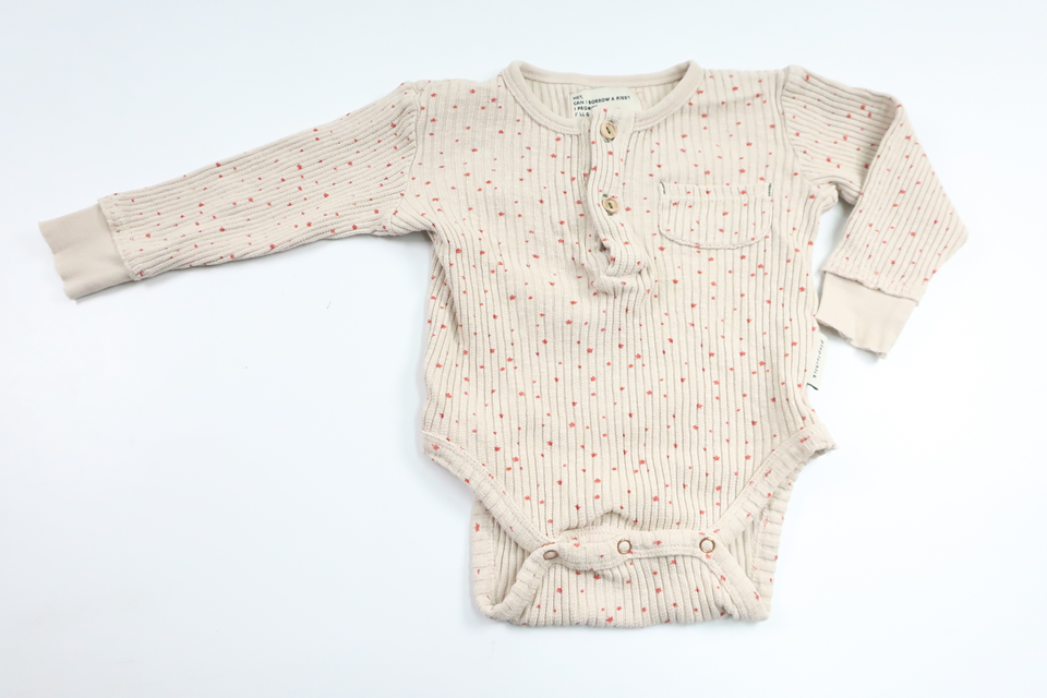 Ribbad body från Piupiuchick - Storlek 62 - Beige