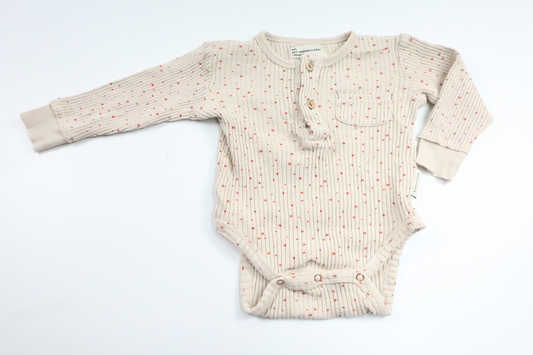 Ribbad body från Piupiuchick - Storlek 62 - Beige